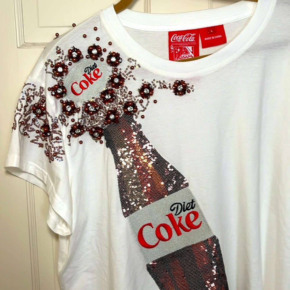 Queen of Sparkles Diet Coke Bottle T-shirt ~ Size Large